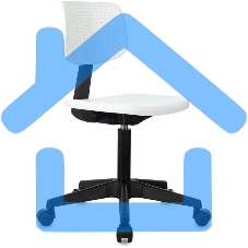 Кресло детское Бюрократ CH 200 белый пластик крестов. пластик