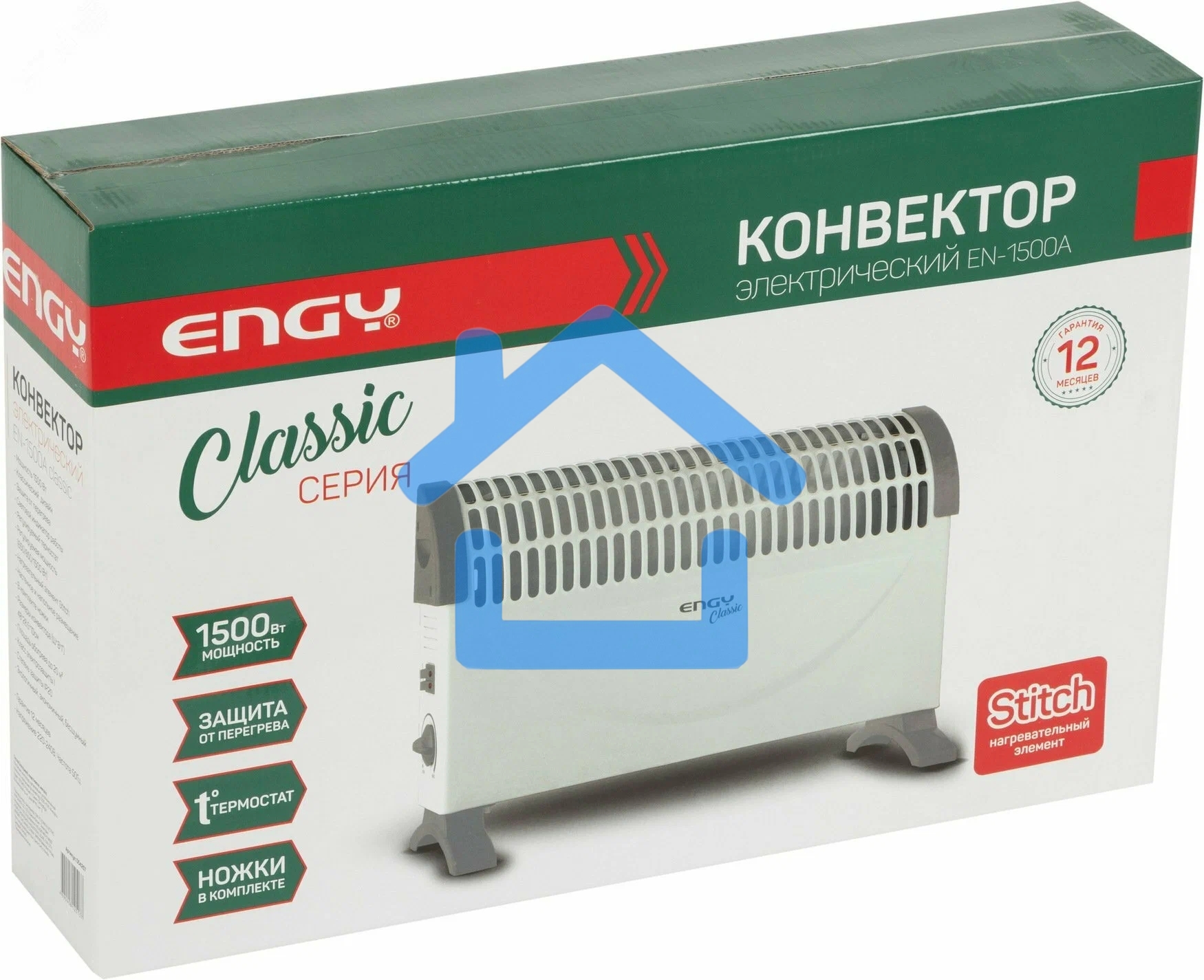 Конвектор Engy EN-1500A Classic белый, 1500 Вт, 20 м2, термостат