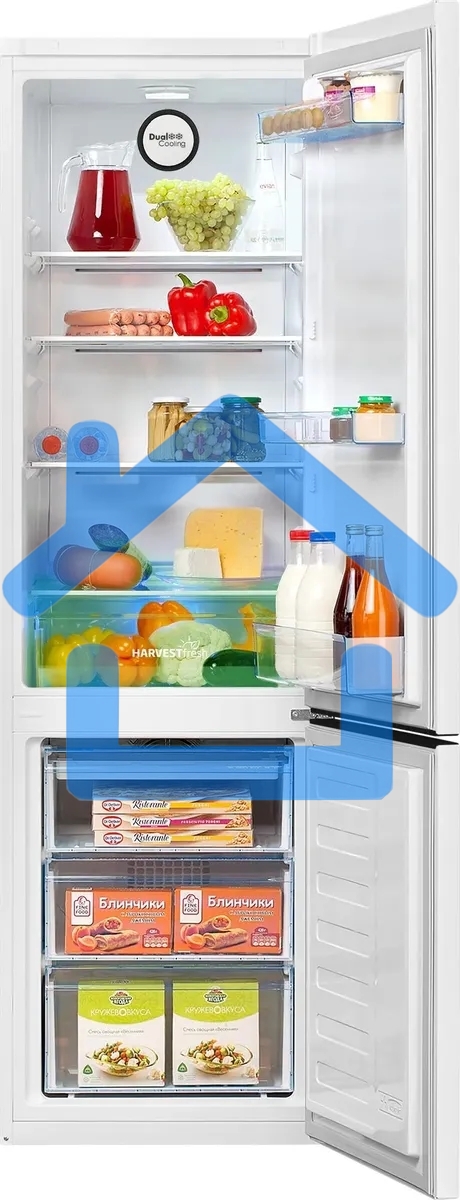 Холодильник Beko B3R0CNK312HW белый двухкамерный 200/76л морозилка снизу, No Frost