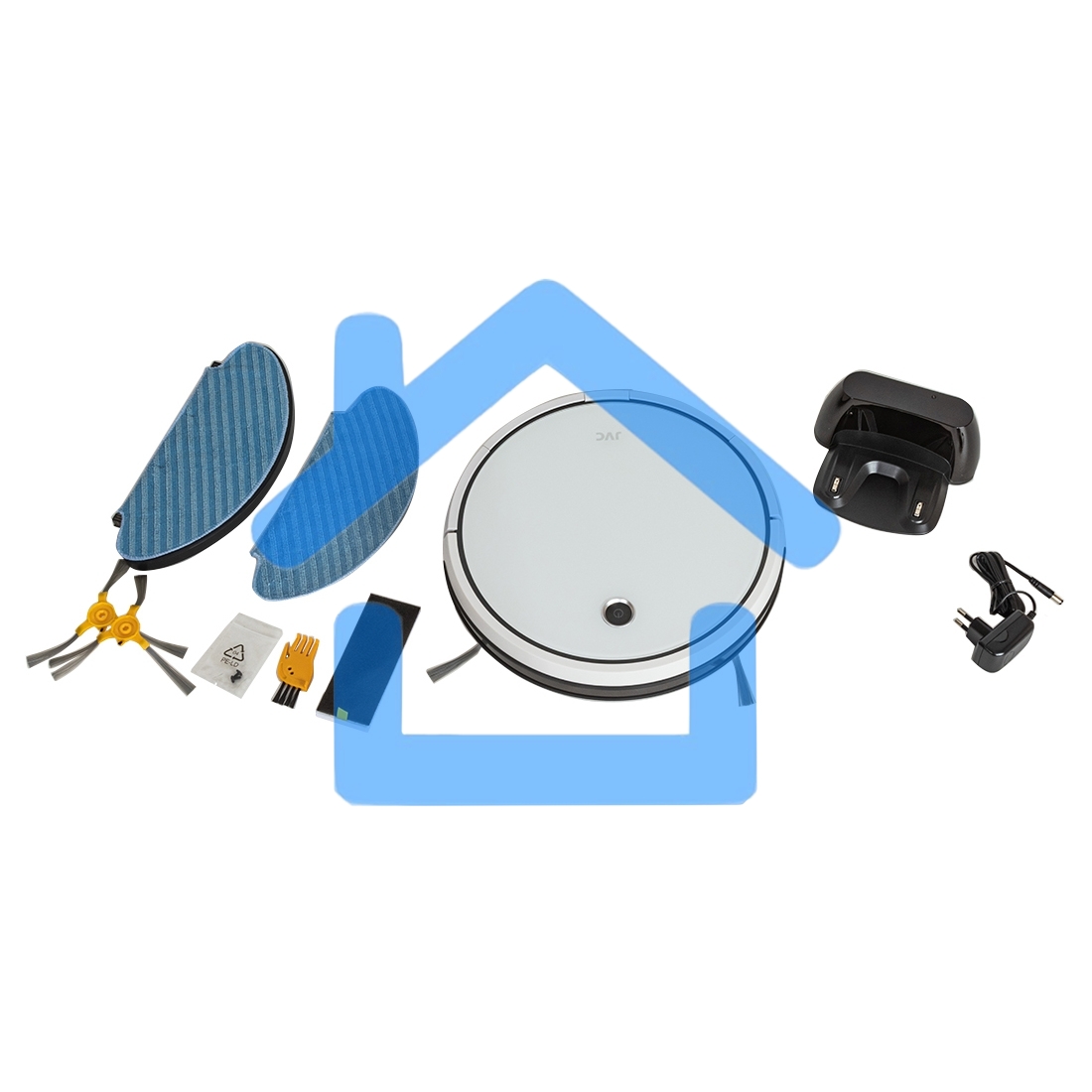 Робот-пылесос JVC JH-VR510 белый, 2500 мА·ч Li-Ion, уборка сухая/влажная, пылесборник контейнер 0.5 л