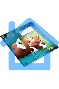 Набор тетрадей Silwerhof 2001667 18 листов, клетка, A5, Лесные друзья 4 дизайна, мелованный картон, водный лак, скрепка (упаковка: 4шт)