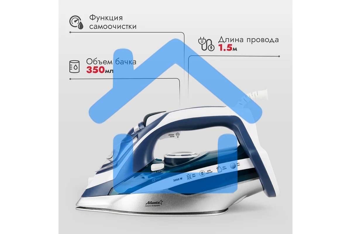 Утюг Atlanta ATH-5580 blue