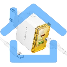 Сетевое зарядное устройство BOROFONE (6941991110696) BAS32A 1USB+1Type-C 3.0A QC3.0 PD 30W, белый