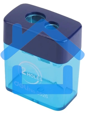 Точилка для карандашей ручная Deli E0526, 2 отверстия, пластик, ассорти блистер