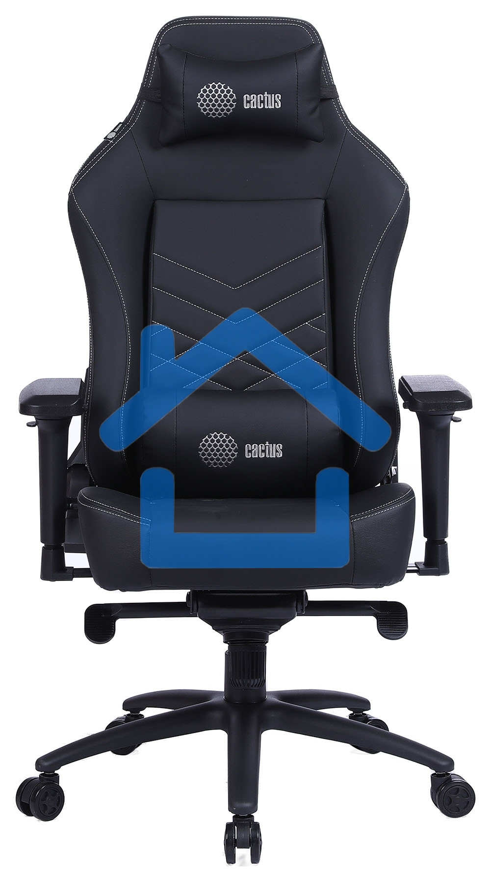 Кресло игровое Cactus CS-CHR-0112BL-M, массажное, с подголовником, черный