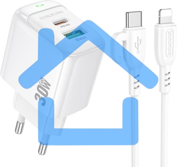 Сетевое зарядное устройство BOROFONE (6941991113888) BAS45Aai 2USB 3.0A PD 30W QC3.0