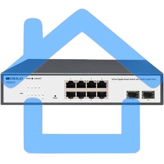 Настраиваемый L2 коммутатор 8x1000Base-T, 2x1000Base-X SFP, комплект для установки в 19