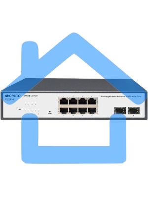 Настраиваемый L2 коммутатор 8x1000Base-T, 2x1000Base-X SFP, комплект для установки в 19