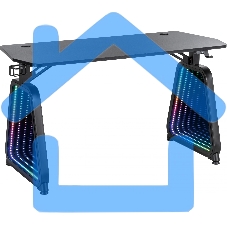 Стол игровой Cactus CS-GMD-BK-RGB столешница МДФ, черный каркас черный 136x60x75см