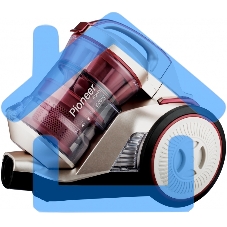 Пылесос Pioneer VC325C красный/золотой, 380/2000 Вт, уборка сухая, пылесборник контейнер 2 л