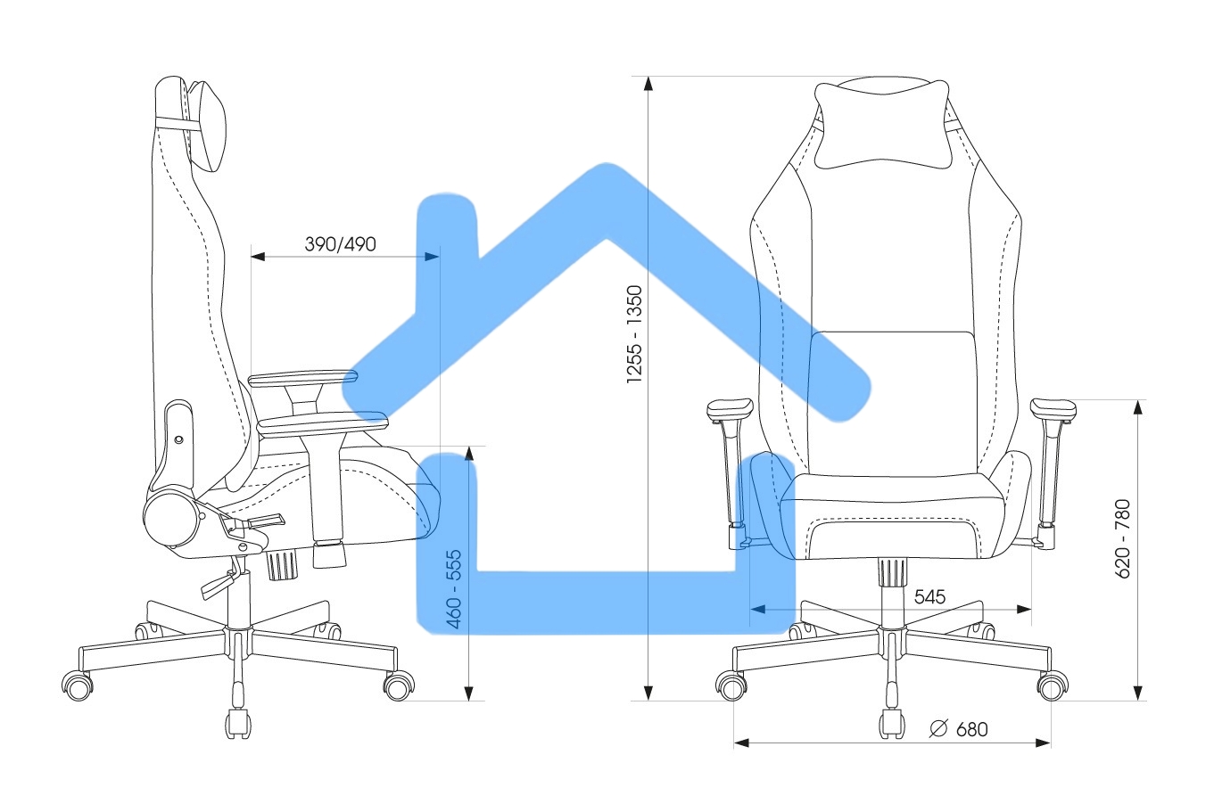 Кресло игровое Бюрократ Knight N1 Fabric черный Light-20, с подголов. крестовина металл
