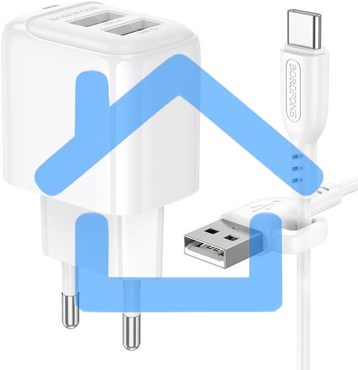 Сетевое зарядное устройство BOROFONE (6941991113772) BAS41Aa 2USB 2.0A для Type-C