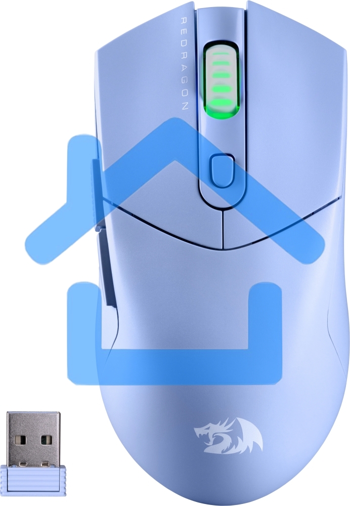 Мышь беспроводная REDRAGON St4r Pro голубой, 26000 dpi, радиоканал, Bluetooth, USB, кнопки - 6