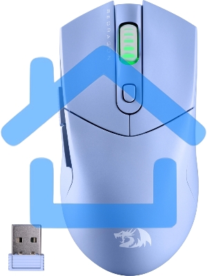 Мышь беспроводная REDRAGON St4r Pro голубой, 26000 dpi, радиоканал, Bluetooth, USB, кнопки - 6