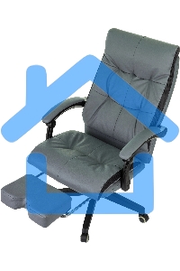 Кресло руководителя Бюрократ CH-824MSG-F серый, эко.кожа/ткань, крестов. пластик, подст. для ног