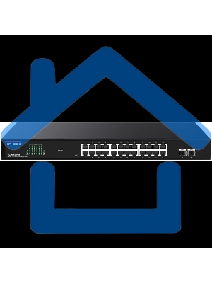 Коммутатор управляемый IP-COM G2226F, 24x1 Gbит/с, SFP 2x1 Gbит/с, черный