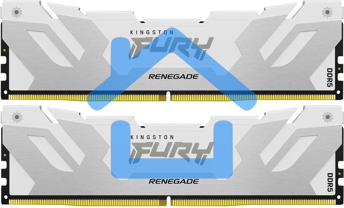 Оперативная память Kingston Fury Renegade, DDR5, 32Gb (2x16GB), 7600MHz, CL38, DIMM, с радиаторами, белый/серебристый