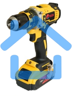 Дрель-шуруповерт Edon AD-18, Аккумуляторная, 18В, 2 АКБ, Кейс