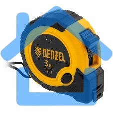 Рулетка 3м х 13мм, двухкомп. корпус, кнопка-пауза Denzel