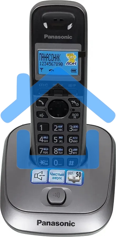 Телефон беспроводной (DECT) Panasonic KX-TG2511RUM (металик) АОН, Caller ID,спикерфон на трубке,переход в Эко режим одним нажатием