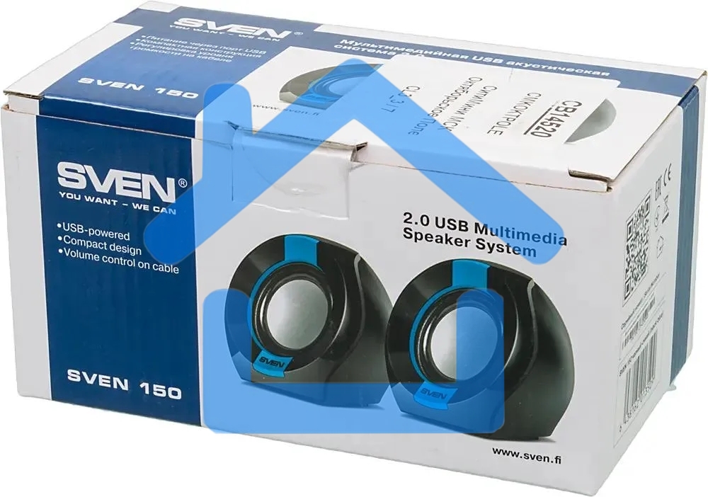 Акустическая система Sven 150 2.0 черный/синий 5Вт