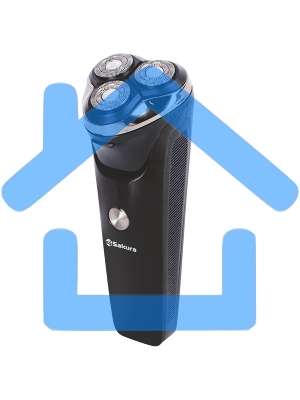 Электробритва SAKURA SA-5428BK 3гол, триммер, сух/влаж. бритье, черный