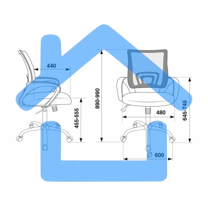 Кресло компьютерное Бюрократ CH-695N/SL/DG/TW-11 темно-серый TW-04 сиденье черный TW-11, крестовина хром