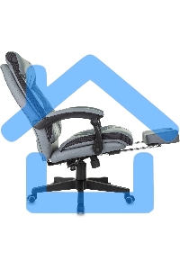 Кресло руководителя Бюрократ CH-824MSG-F серый, эко.кожа/ткань, крестов. пластик, подст. для ног