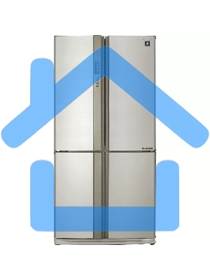 Холодильник Sharp SJ-EX93PBE бежевый трехкамерный 345/211 л морозилка снизу Side by Side