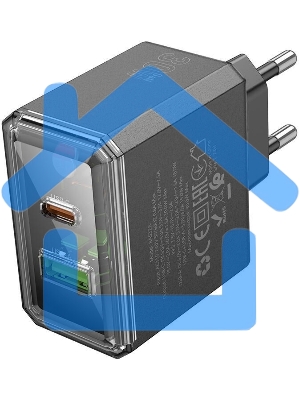 Сетевое зарядное устройство BOROFONE (6941991110641) 1USB+1Type-C 3.0A QC3.0 PD 30W, черный