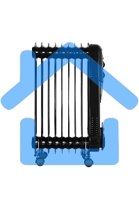 Обогреватель масляный Ресанта ОМПТ-9НЧ (9 секций) черный, 2000 Вт, 25 м2, термостат 67/3/14