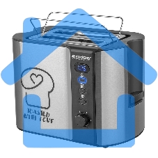 Тостер электрический ENDEVER Skyline ST-127, мощность 800 Вт, стальной/черный, 6 реж. поджаривания, 2 отсека для тостов, 4 шт/уп