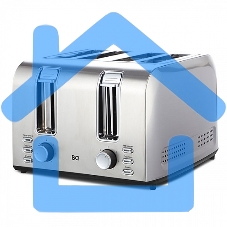 Тостер BQ T2001 Steel-Black, Мощность 1500 Вт, 7 степеней поджаривания, Функция подогрева, разморозки и 