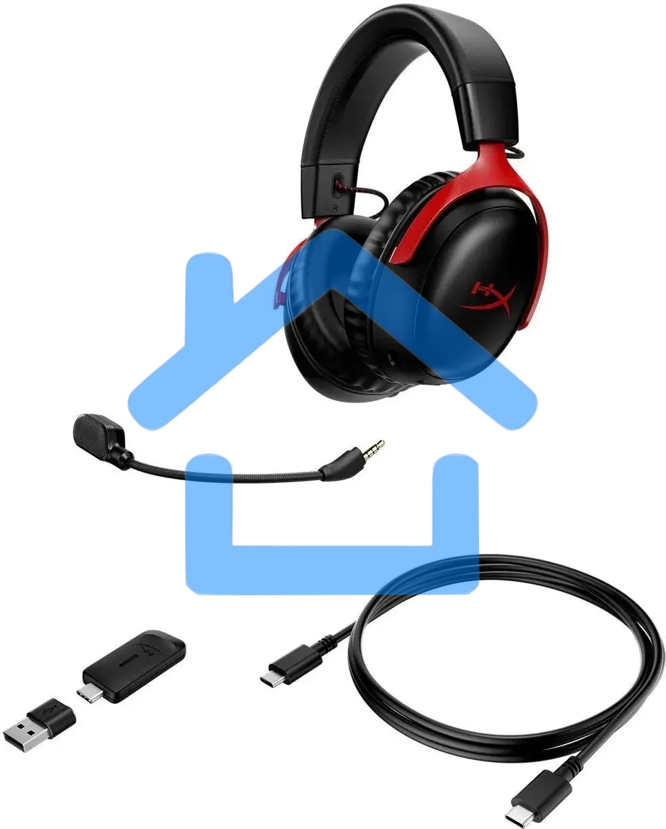 Наушники с микрофоном HyperX Cloud III черный/красный 1.2м мониторные оголовье (727A9AA)