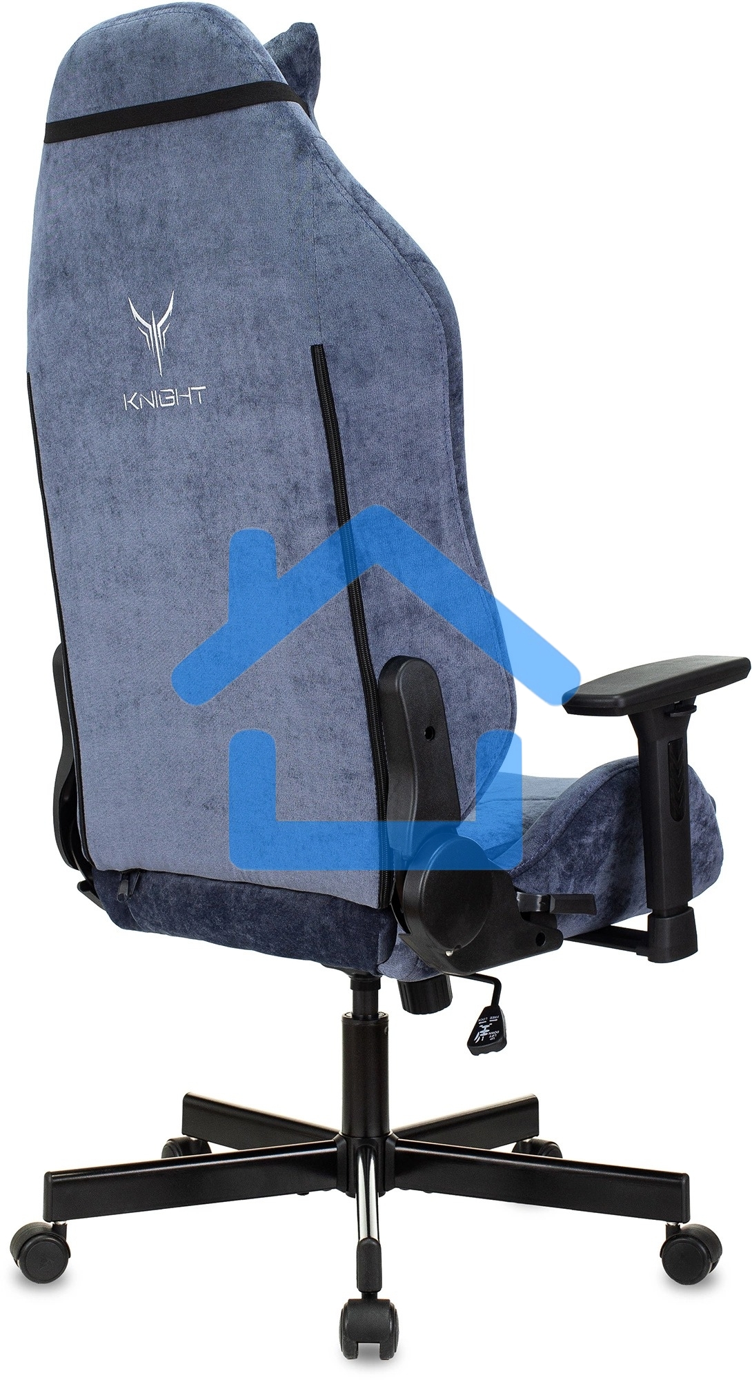 Кресло игровое Knight N1 Fabric синий Light-27 с подголов. крестовина металл