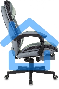 Кресло руководителя Бюрократ CH-824MSG-F серый, эко.кожа/ткань, крестов. пластик, подст. для ног