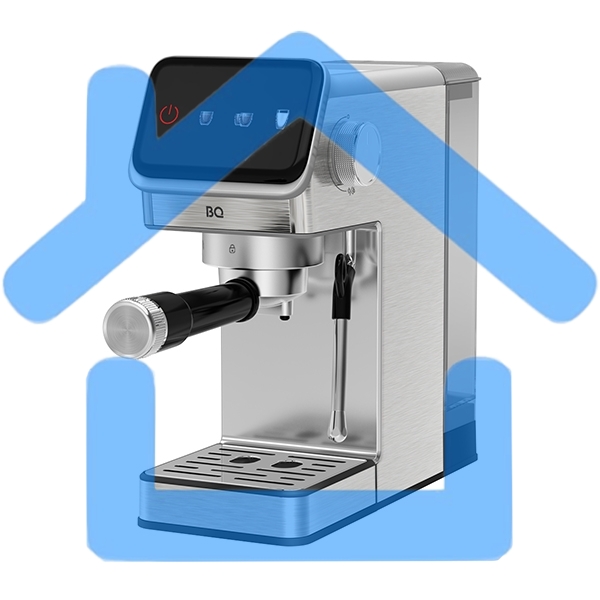 Кофеварка рожковая BQ CM7003 серебристый, исп. кофе - молотый, 1,2 л, 1350 Вт, 20 бар