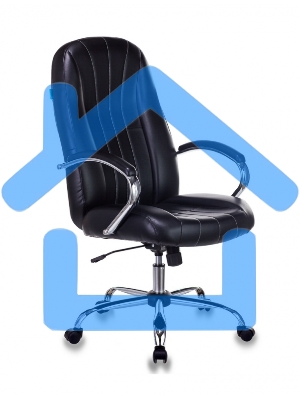 Кресло руководителя Бюрократ T-898SL/BLACK черный, искусственная кожа, крестовина хром