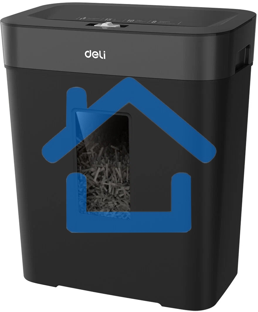 Шредер Deli ET023 черный (секр.P-4) фрагменты 8лист. 15лтр.