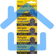 Элемент питания литиевый Navigator CR2032 94 765 NBT-CR2032-BP5 (блист.5шт), 3 В Элемент питания литиевый Navigator CR2032 94 765 NBT-CR2032-BP5 (блист.5шт), 3 В