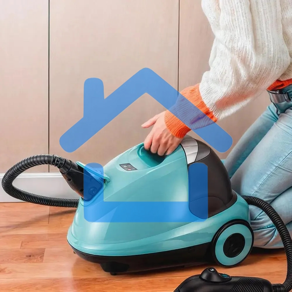 Пароочиститель напольный Kitfort КТ-9187 2000Вт черный/бирюзовый