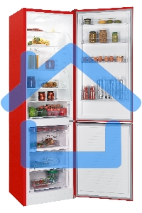 Холодильник Nordfrost NRB 164NF R красный двухкамерный 238/105 л морозилка снизу