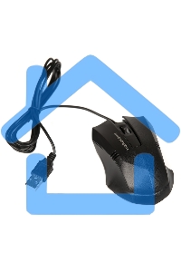 Мышь проводная Nakatomi MON-04U черный, 800 dpi, USB, кнопки - 3