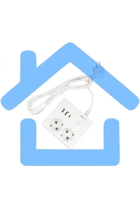 Бытовой удлинитель PowerCube, 2р с/з вык.,3USB, 3500 Вт, 16А, 1.9 м, 3*1,0 (белый) квадрат