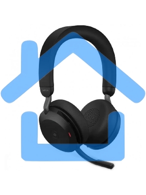 Гарнитура беспроводная Jabra Evolve 2 75, Link380a MS Stereo Stand черный