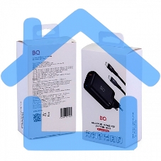 Зарядное устройство BQ Charger 65W3A01 (3 ports 2*Type-C + USB, 65W with 2m Type-C cable) черный