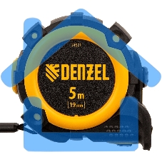 Рулетка 5м х 19мм, автоматич. фиксац., нейлон. покрытие, магнит. зацеп, двухстор. разметка Denzel