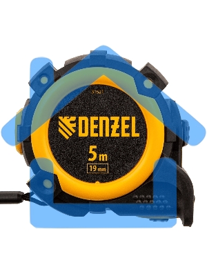 Рулетка 5м х 19мм, автоматич. фиксац., нейлон. покрытие, магнит. зацеп, двухстор. разметка Denzel