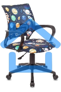 Кресло детское Бюрократ BUROKIDS 1 черный космонавт крестовина пластик