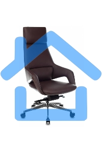 Кресло руководителя Бюрократ _DAO-2 коричневый, кожа, с подголовником, крестовина алюминий